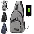 CALOFE Shoulder Bag Chest Bag for Men Waterproof USB Male Crossbody Bag Anti-Theft Short Travel Messenger Chest Sling Fashion Designer Chest Bag. 