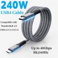 USB4 Compatible Thunderbolt 4 Cable 40Gbps PD240W 5A 8K@60HZ Type C Cable Super Speed Data Transfer Fast Charging for Macbook PC.