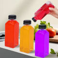 Eco-friendly 100ml 250ml 350ml 500ml Square Transparent PET Juice Plastic Drink Bottle with Lid. 