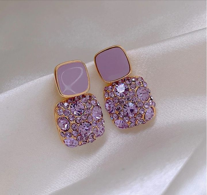 Luxury%20Female%20Crystal%20Zircon%20Stone%20Earrings%20Purple-Pink-Black-White%20Fashion%20Silver%20Color%20Jewelry%20Vintage%20Double%20Stud%20Earrings%20For%20Women%20-%20Image%205