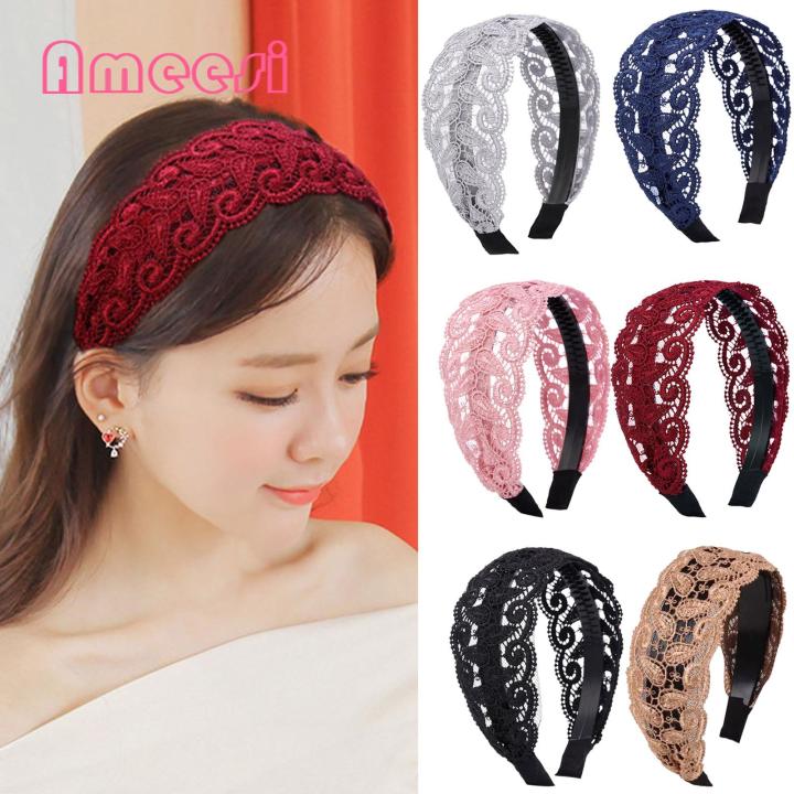 Ameesi%20Hair%20Band%20High%20Toughness%20Delicate%20Lace%20Embroidery%20Women%20Hairband%20-%20Image%204
