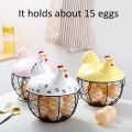 Egg Basket,Eggs Holder Basket, Organizer Storage Wrought Wire Restaurant Storage Basket,Kitchen Hen Decor (Pink). 