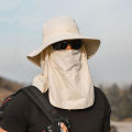 Sun Hat Men's Fishing Hat Summer Fisherman Hat Outdoor Mountaineering Sun Hat Face Cover Ultraviolet-Proof Sun Hat.