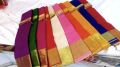Half silk saree 1 colour saree Lemon Yellow color Saree. 
