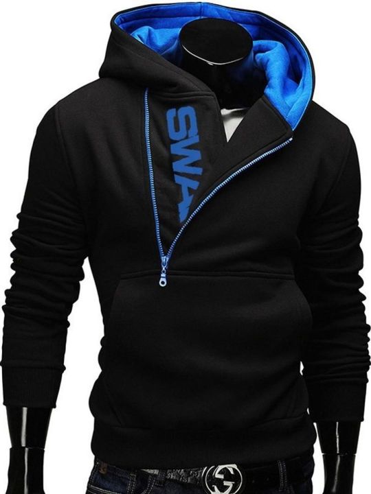 Men's%20Black%20And%20Blue%20Cotton%20Long%20Sleeve%20Hoodie%20For%20Men%20-%20Image%202
