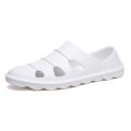 Closed-Toe Slippers Men's Summer Outdoor Non-Slip Deodorant Beach Sports Leather Sandals Hollow Driving Half Slippers Vietnam Hole. 