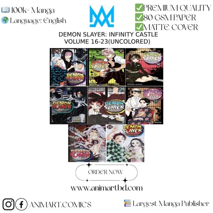DEMON SLAYER INFINITY CASTLE SET (VOLUME 16-23) | PREMIUM QUALITY MANGA | ANIMART