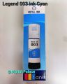 Epson Printer 003 LEGEND 70ml Black,Cyan,Magenta,Yellow. Made In China. 