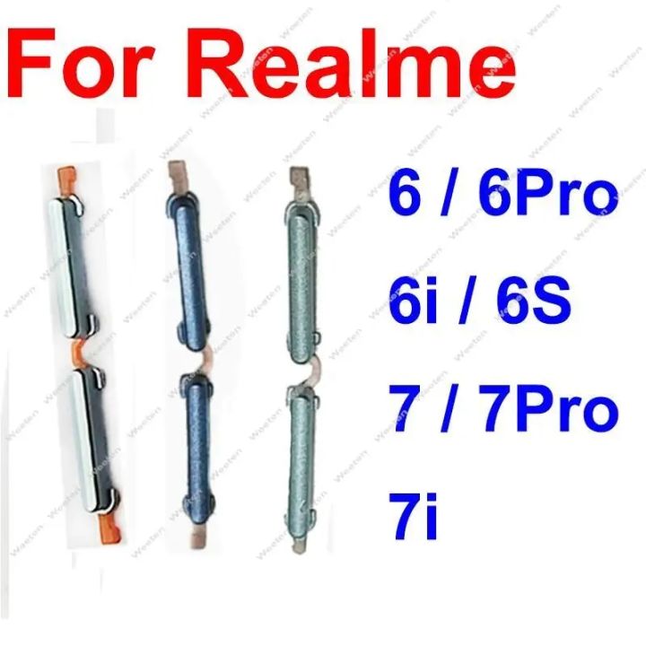 For Realme 7 7 Pro 6 6 Pro 7i 6i 6S 4G 5G Power Volume Side Button On OFF Power Volume Keys Side Buttons Replacement