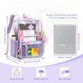 Popular Clear Backpack Heavy Duty, Stylish Transparent Laptop Book bag, for Stadium Check Approved, Jelly Purple.