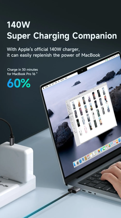 Mcdodo%20140W%20Magnetic%20PD%20USB-C%20to%20MagSaf*%203%20Fast%20Charge%20Cable%20For%20Macbook%20Pro%20Air%2013%2014%2016%20M1%20M2%20Dual%20LED%20Indicators%20Charger%20Cord%20-%20Image%204