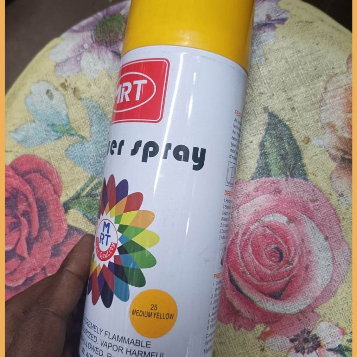 MEDIUM YELLOW Color 400mL Spray Paint YELLOW MEDIUM YELLOW 400mL Multipurpose MEDIUM YELLOW Spray Paint For Bike Metal Wood Motor Cycles Furniture MEDIUM YELLOW Paint