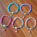 Summer New Colorful Glass Beads Korean Style Handmade Jewelry Women's Sweet Imitation Shell Small Flower Bracelets Tennis Gift. 