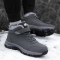 Winter Men Boots Plush Leather Waterproof Sneakers Climbing Shoes Unisex Men Women Outdoor Non-slip Warm Hiking Ankle Boot BunnyGarden.