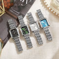 Qingwen  Women's Light Steel Watch   Female Student Fashion Simple Square Quartz Watch. 