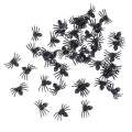 50pcs Small Black Plastic Fake Spider Toys Halloween Funny Joke Prank Props.