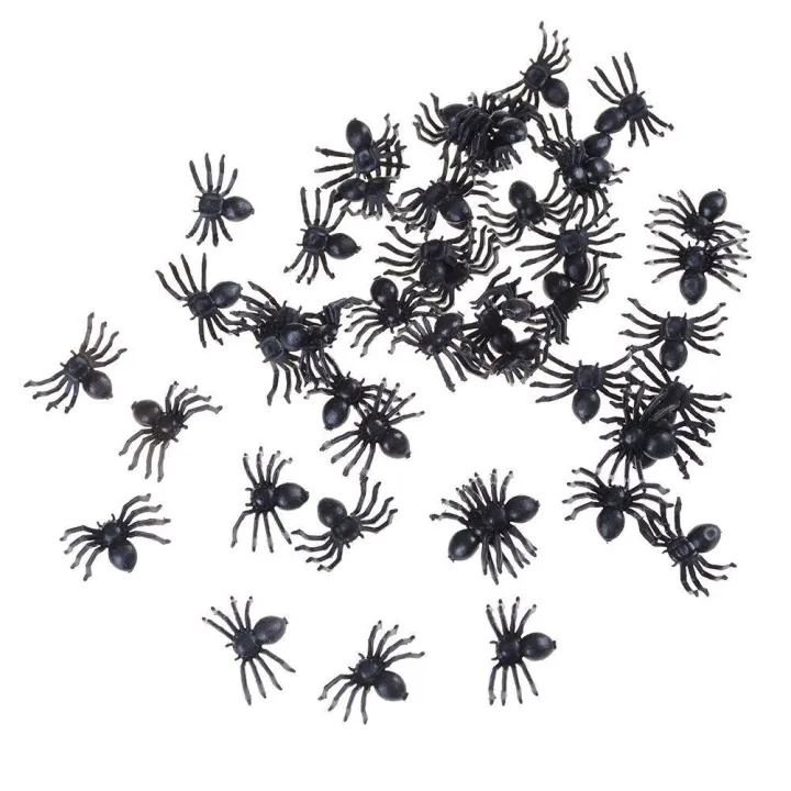 50pcs%20Small%20Black%20Plastic%20Fake%20Spider%20Toys%20Halloween%20Funny%20Joke%20Prank%20Props%20-%20Image%202