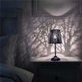 Small Lamp Shade Clip on Bulb,Barrel Metal Lampshade with Pattern of Trees for Table Chandelier Wall Lamp White. 
