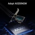 WI-FI 6 Intel AX200 3000Mbps Wireless PCIe Adapter Desktop Dual Band 2.4G/5Ghz For Bluetooth 5.2 AX200NGW 802.11AX MU-MIMO. 