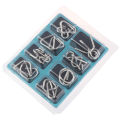 8pcs/Set Materials Metal Puzzle Wire IQ Mind Brain Teaser Puzzles Reliever Toys Jessica. 