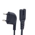 Iec C7 Figure 8 Power Cable Eu 2 Prong Right Angle European Cable Power Supply Cord For Power Supply Led Tv Lap. 