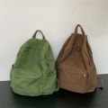 New American College ~ Drape Sense Old Backpack Korean Ins Solid Color School Bag Canvas Computer Bag Class Bag.