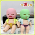Masked title-doll unzip pinching TPR outfit. 