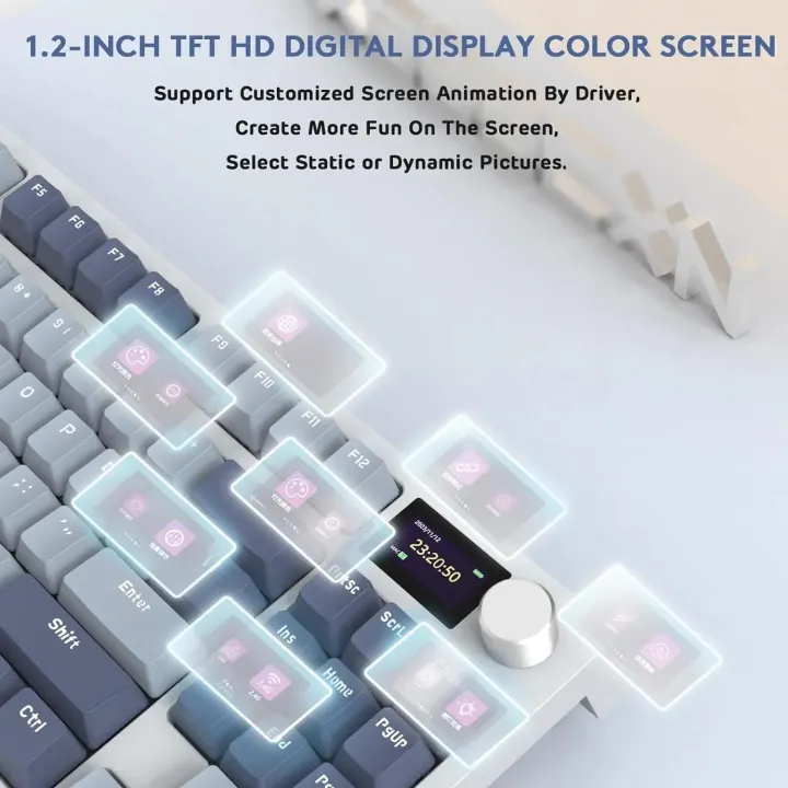 ATTACK%20SHARK%20K86%20Linear%20Switch%20Wireless%20Triple%20Mode%20Mechanical%20Keyboard%20Knob%20Smart%20Screen%20Full%20Key%20Hot%20Swap%20Gaming%20Keyboard%20-%20Image%204