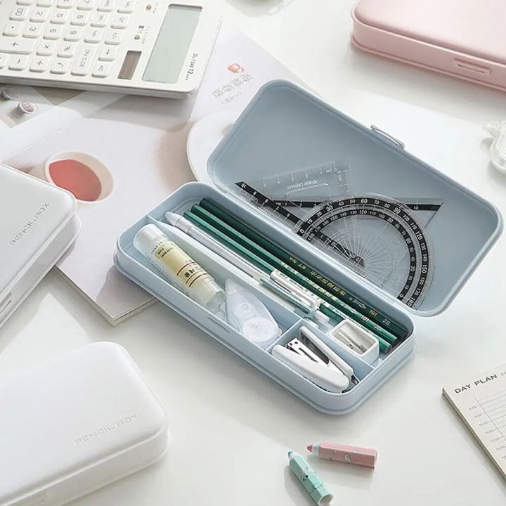 Square%20Multifunctional%20Solid%20Color%20Multi-grid%20Stationery%20Pencil%20Case%20Student%20Large-Capacity%20Pencil%20Storage%20Box%20-%20Image%203