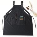 Kitchen Cooking Aprons With Pockets Adjustable Waterproof Canvas Apron Foldable Wear-resistant Overalls For Home Kitchen Garden.