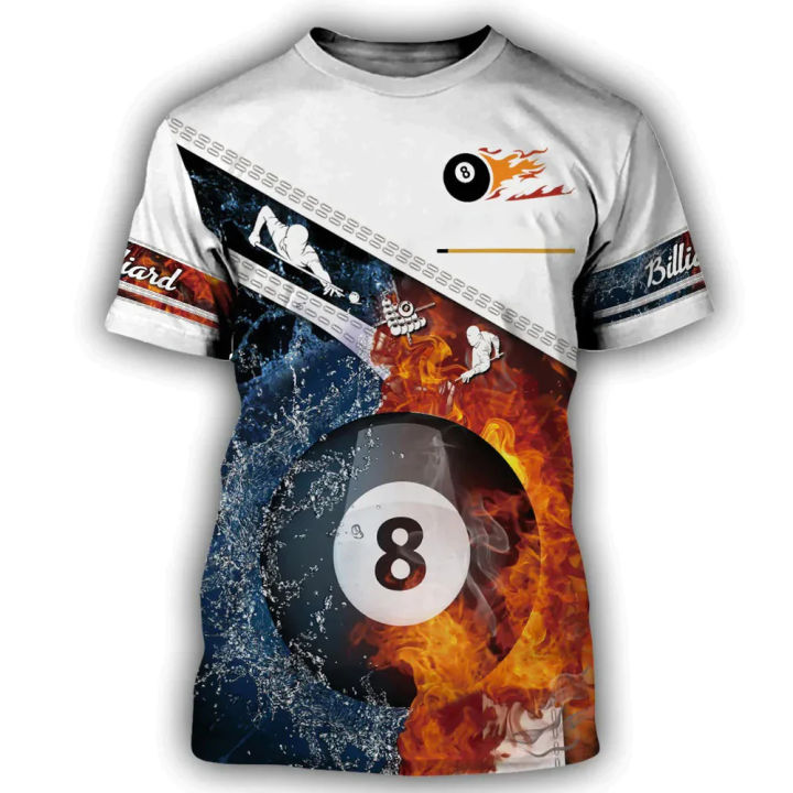 Summer Men's T-shirt Billiards No.8 Black Ball 3d Print High-quality Men's Top Holiday Casual Clothing Daily Street
