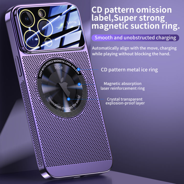 Alien%20Heat%20Dissipation%20Magnetic%20Case%20For%20iPhone%2013%2011%2012%2014%2015%20Pro%20Max%20Electroplated%20Mesh%20Magsafe%20Glass%20Lens%20Enlarge%20logo%20Phone%20Cover%20-%20Image%206