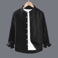 Luxury Band collar long -sleeve casual shirt for men - 205088472.