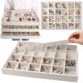 Stackable Velvet Jewelry Tray Handicraft Accessoriess Ring Earring Necklace Storage Display Box Drawer Dresser Insert Organizer. 