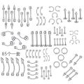 Stainless steel 60 puncture set belly button ring full body piercing tongue nail lip nail ear piercing nose nail lip ring barbell. 