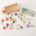 Wooden Turnip Car Stretch Rope Hand-pulled Car Baby Carrot Pulling Toy Shape Matching Toy Parent-child Education Montessori Toys Vnce Lncei. 