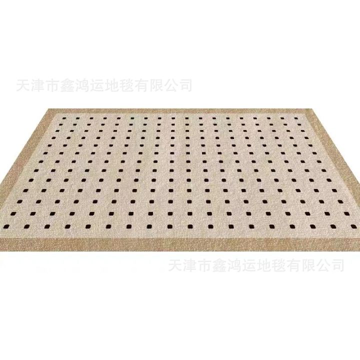 Simple,%20modern,%20light%20luxury,%20high-end%20living%20room%20carpet,%20American%20retro%20black%20and%20white%20plaid%20sofa,%20coffee%20table,%20carpet,%20floor%20mats%20-%20Image%205