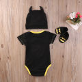 3 Pcs Newborn Baby Clothes Outfits Long Sleeve Romper + Cartoon Shape Hat + Shoes. 