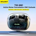 Awei T52 ANC TWS Wireless Earbuds ENC Active Noise Cancellation Bluetooth 5.3 Earphones Colorful Breathing Light Headphones. 