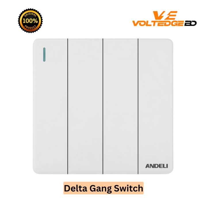 Andeli Delta Series White Gang Switch | Daraz.com.bd