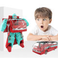 【3C VictoryEagle】Green Diecast Bus Vehicle Robot Transforming Model Toy Gift. 