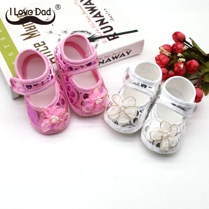 Lovely Flower Baby Infant Shoes Pearl Cotton Sole Shoes Fashion