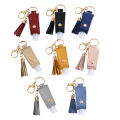 Tassel Hand Sanitizer Compact Leather 30ML Keychain Holder Flip Travel Bottle For On The Go Traveling Outdoor Activities Use.