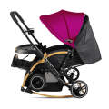 Baby Stroller C3 Pram for Your Baby with Rocking Mood and Adjustable Handle Bar Best Premium Quality Prams Trolly- Magenta and Blue.