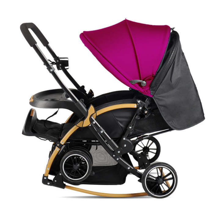 Baby%20Stroller%20C3%20Pram%20for%20Your%20Baby%20with%20Rocking%20Mood%20and%20Adjustable%20Handle%20Bar%20Best%20Premium%20Quality%20Prams%20Trolly-%20Magenta%20and%20Blue%20-%20Image%205