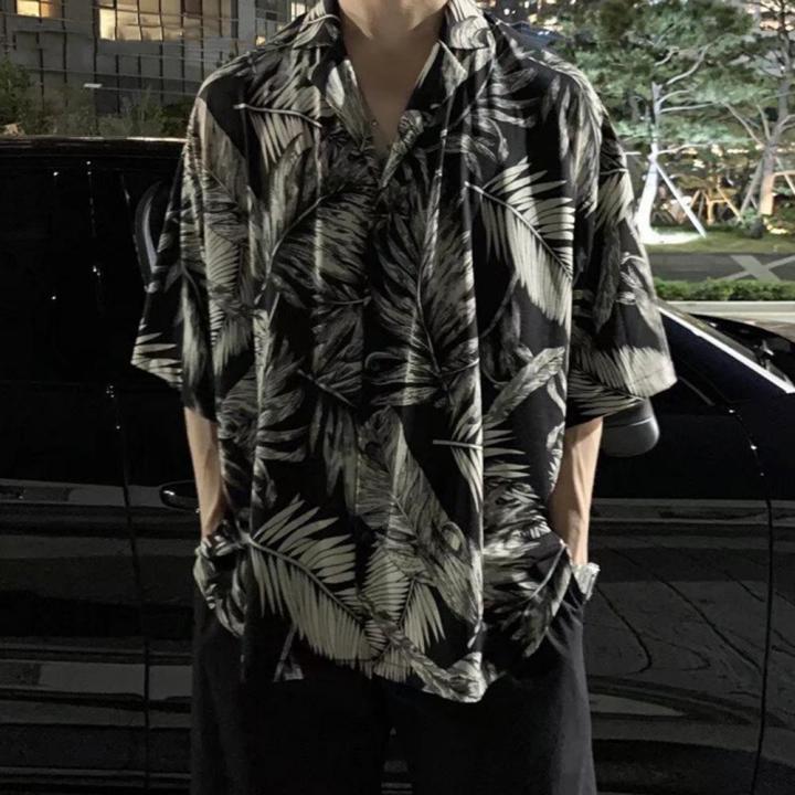 Hawaiian%20Shirt%20Short%20Sleeve%20Soft%20Summer%20Tropical%20Leaves%20Printed%20Hawaiian%20Shirt%20Quick%20Drying%20Men%20Shirt%20Daily%20Clothing%20-%20Image%202
