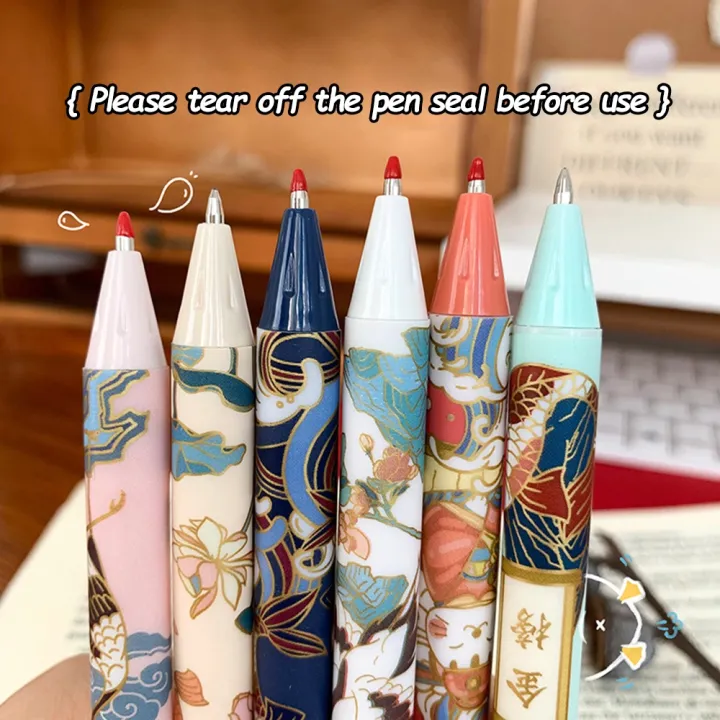 New%200.5mm%20Black%20Refill%20Lucky%20Writing%20Pen%20General%20Purpoe%20tudent%20Writing%20Office%20tationery%206Pc%20Chinee%20tyle%20Retro%20Puh%20Core%20Neutral%20Pen%20-%20Image%207
