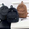 Corduroy Backpack Fashion Women Bookbags Pure Color Shoulder Bag Teenger Girl Travel Bags Female Mochila Striped Rucksack. 