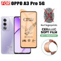 3 IN 1 OPPO A3 Pro 5G Ceramic Tempered Glass for OPPO A3 A60 A79 5G Camera Lens Glass Screen Protector and Back Film.