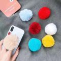 3D Fuzzy Foldable Phone Grip Kichstand Mobile Phone Accessories Accessory Usage For iPhone 8 X Samsung XiaoMi. 
